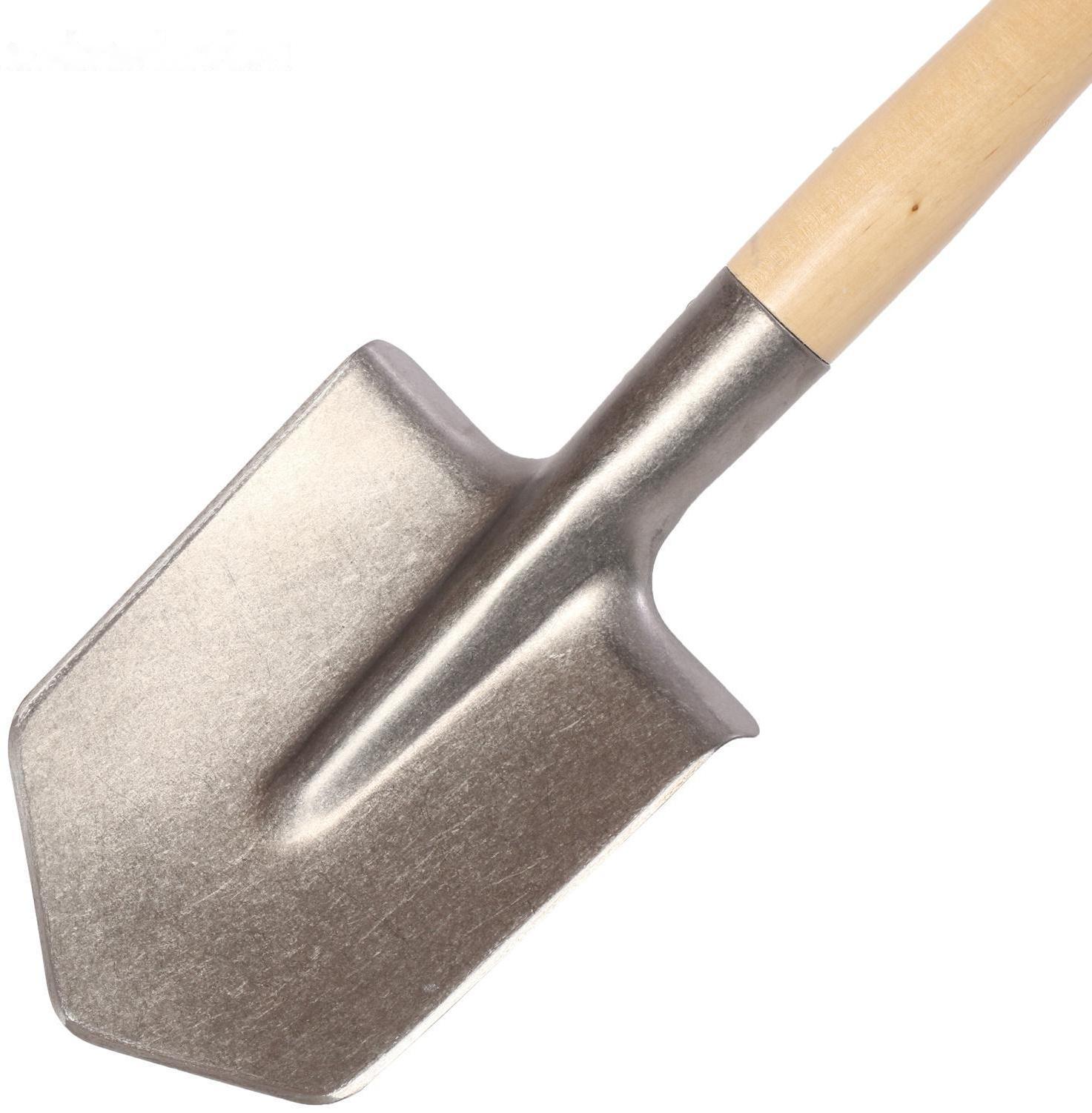 Лопата автомобильная, длина 50 см, титан, деревянный черенок, в чехле