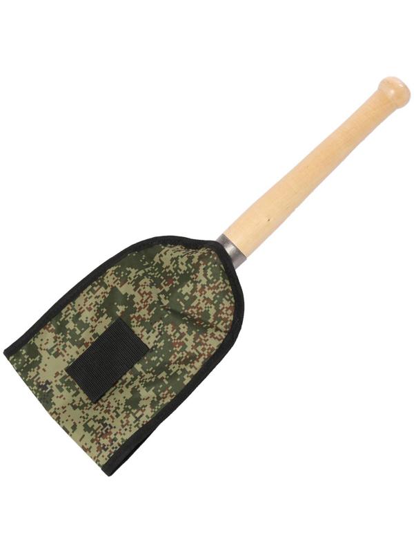 Лопата автомобильная, длина 50 см, титан, деревянный черенок, в чехле