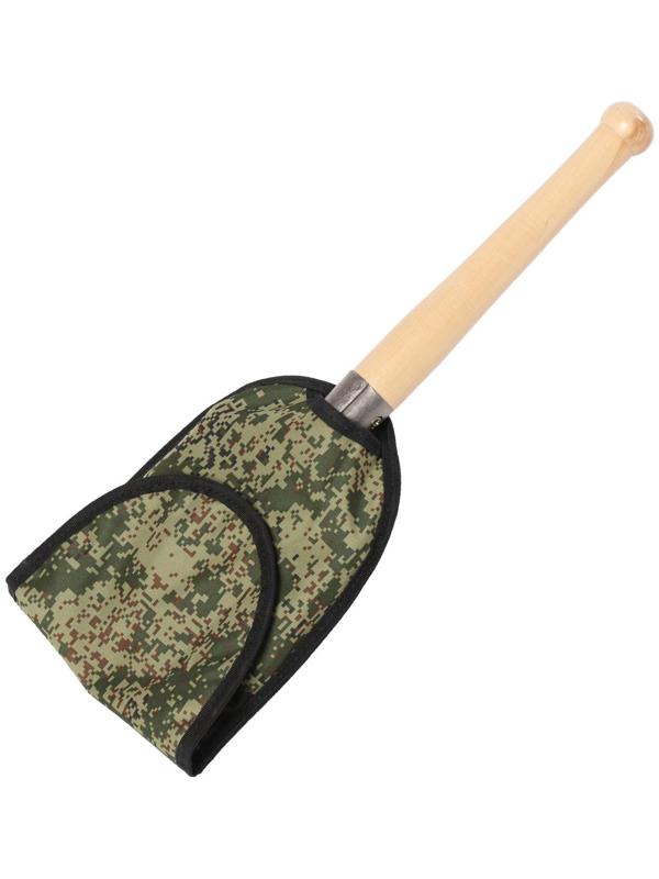 Лопата автомобильная, длина 50 см, титан, деревянный черенок, в чехле