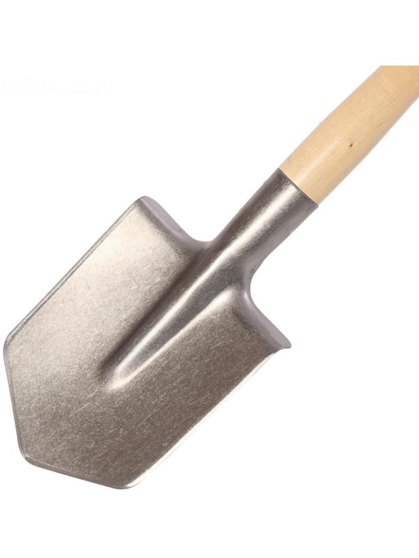 Лопата автомобильная, длина 50 см, титан, деревянный черенок, в чехле