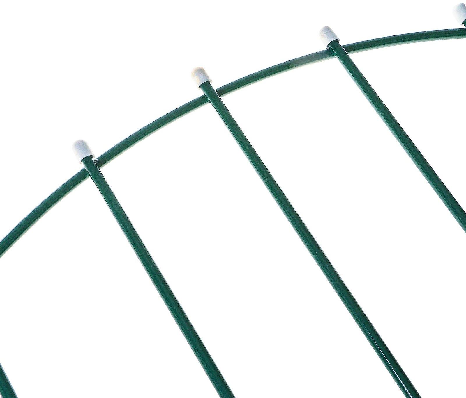 Ограждение декоративное, 68 × 410 см, 5 секций, металл, зелёное, «Вертикаль»