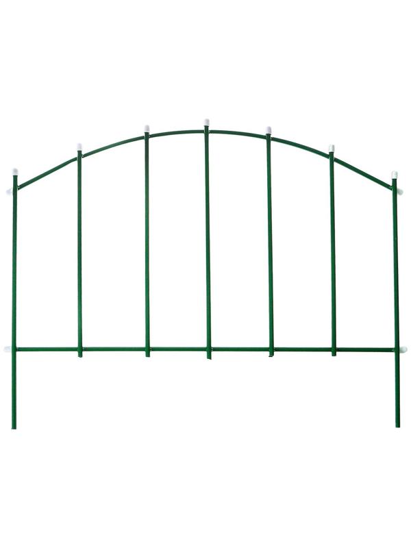 Ограждение декоративное, 68 × 410 см, 5 секций, металл, зелёное, «Вертикаль»