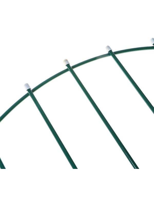 Ограждение декоративное, 68 × 410 см, 5 секций, металл, зелёное, «Вертикаль»