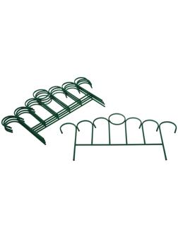 Ограждение декоративное, 49 × 415 см, 5 секций, металл, зелёное, «Восход»