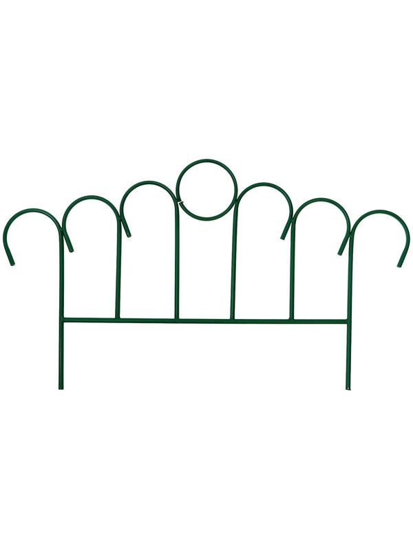 Ограждение декоративное, 49 × 415 см, 5 секций, металл, зелёное, «Восход»