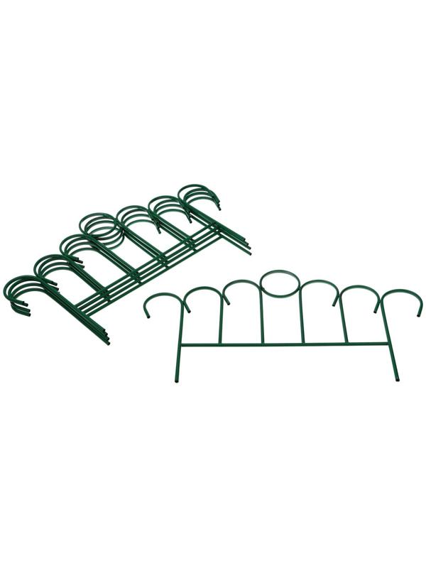 Ограждение декоративное, 49 × 415 см, 5 секций, металл, зелёное, «Восход»