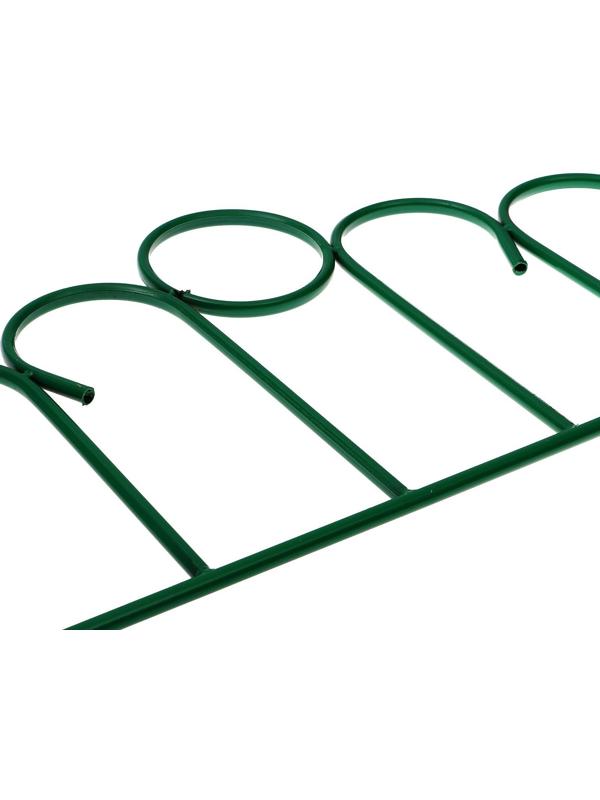 Ограждение декоративное, 49 × 415 см, 5 секций, металл, зелёное, «Восход»
