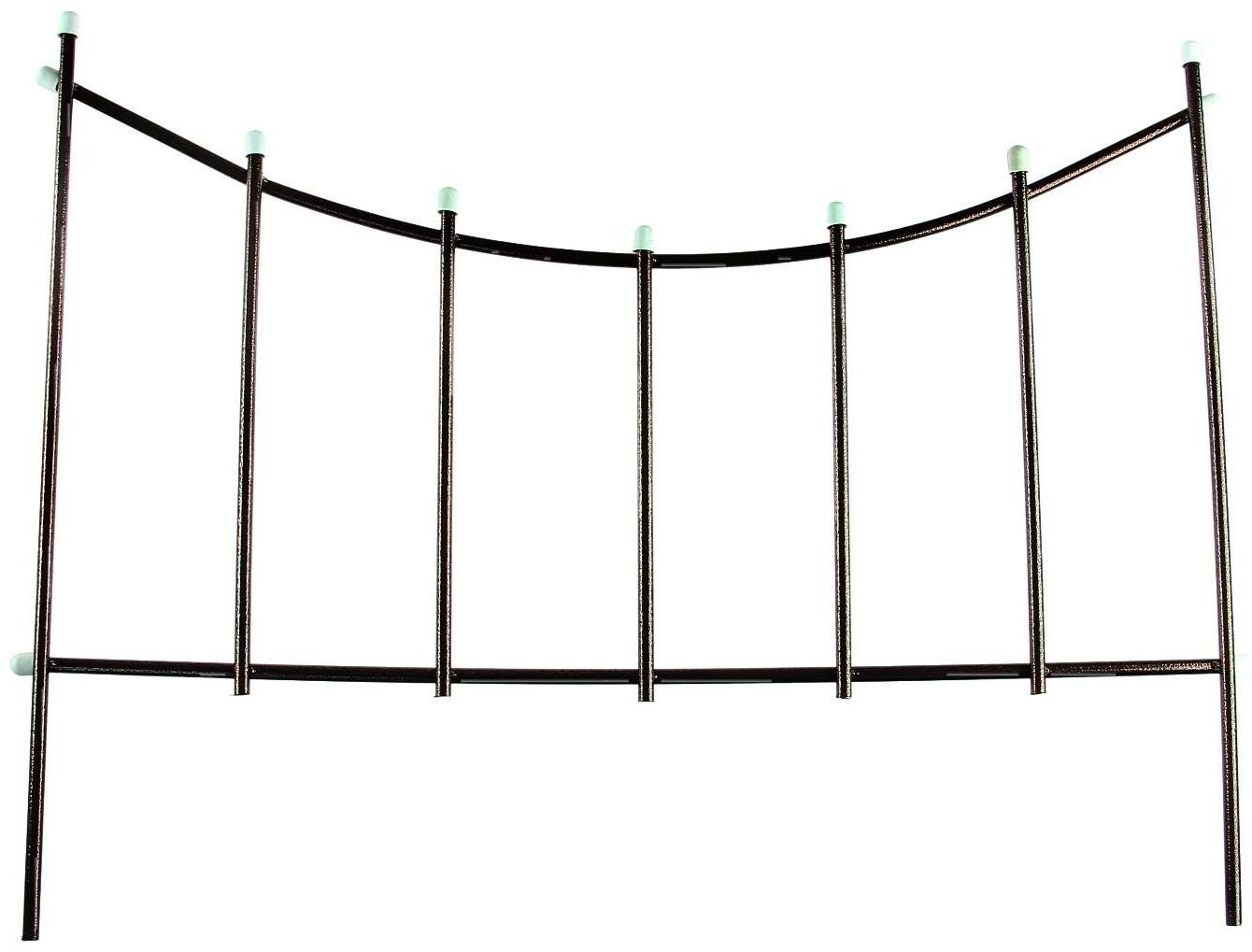 Ограждение декоративное, 60 × 410 см, 5 секций, металл, бронзовое, «Горизонталь»