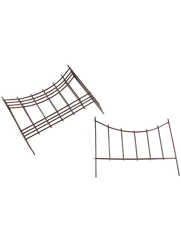 Ограждение декоративное, 60 × 410 см, 5 секций, металл, бронзовое, «Горизонталь»