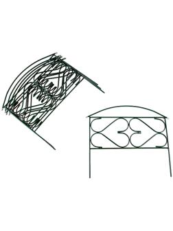 Ограждение декоративное, 50 × 315 см, 5 секций, металл, зелёное, «Дачный плюс», Greengo