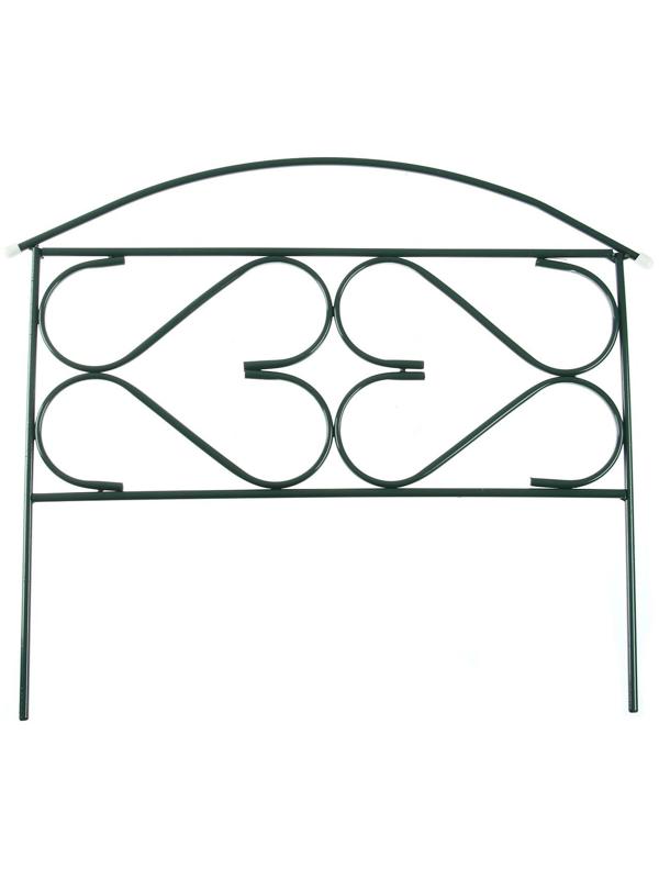 Ограждение декоративное, 50 × 315 см, 5 секций, металл, зелёное, «Дачный плюс», Greengo