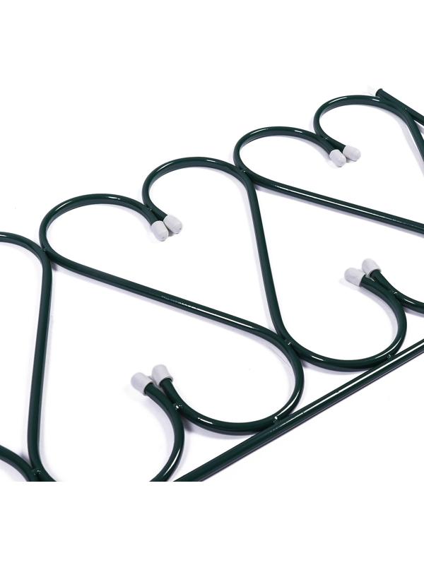 Ограждение декоративное, 54 × 340 см, 5 секций, металл, зелёное, «Изящный»