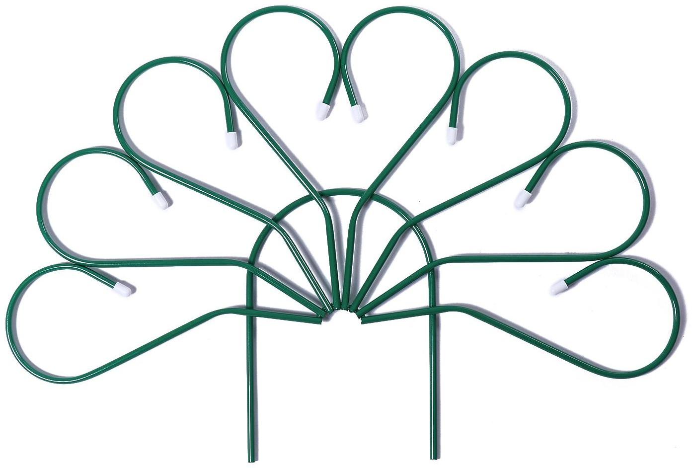 Ограждение декоративное, 62 × 450 см, 5 секций, металл, зелёное, «Павлин-2»