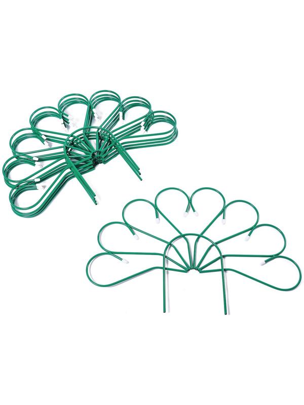 Ограждение декоративное, 62 × 450 см, 5 секций, металл, зелёное, «Павлин-2»