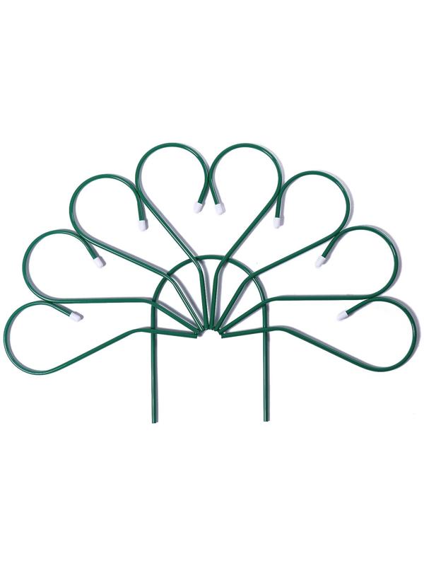 Ограждение декоративное, 62 × 450 см, 5 секций, металл, зелёное, «Павлин-2»