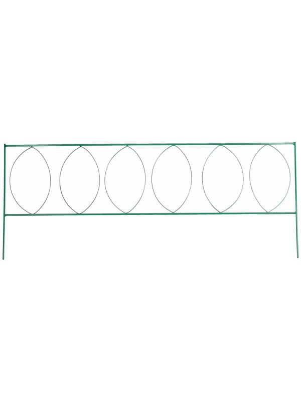 Ограждение декоративное, 60 × 810 см, 5 секций, металл, зелёное, «Садовый большой»