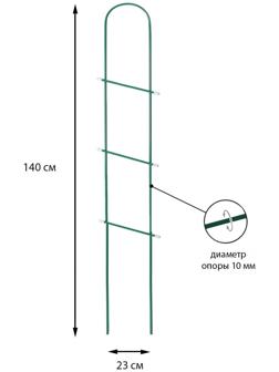 Шпалера, 140 × 23 × 1 см, металл, зелёная, «Лестница», МИКС