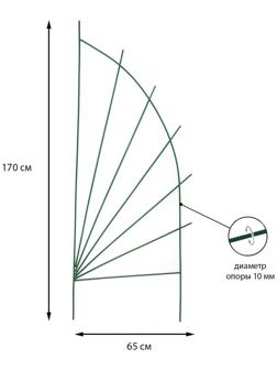 Шпалера, 170 × 65 × 1 см, металл, зелёная, «Парус»