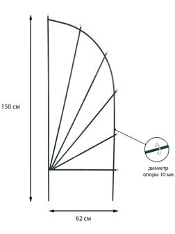 Шпалера, 150 × 62 × 1 см, металл, зелёная, «Парус мини»