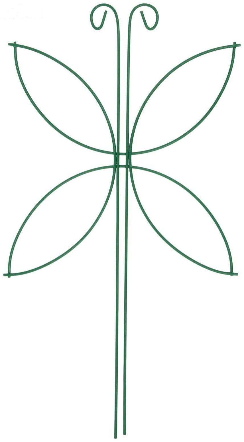 Шпалера, 44 × 24 × 0.3 см, металл, зелёная, «Мотылёк»