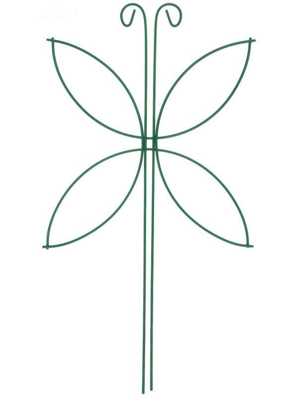 Шпалера, 44 × 24 × 0.3 см, металл, зелёная, «Мотылёк»