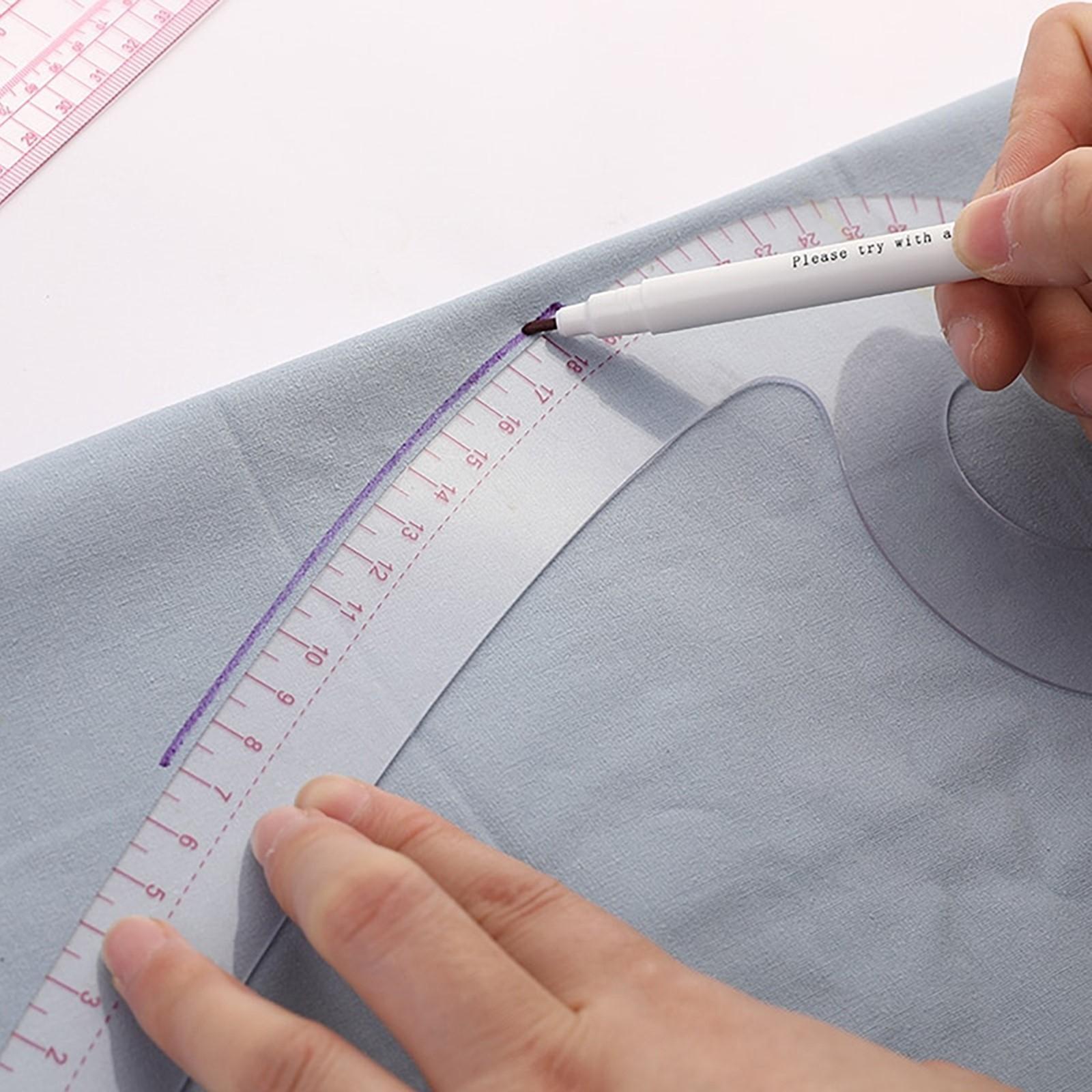 Лекало портновское метрическое «Бочок», с проймой, 47 × 12,5 см, толщина 0,5 мм, цвет прозрачный