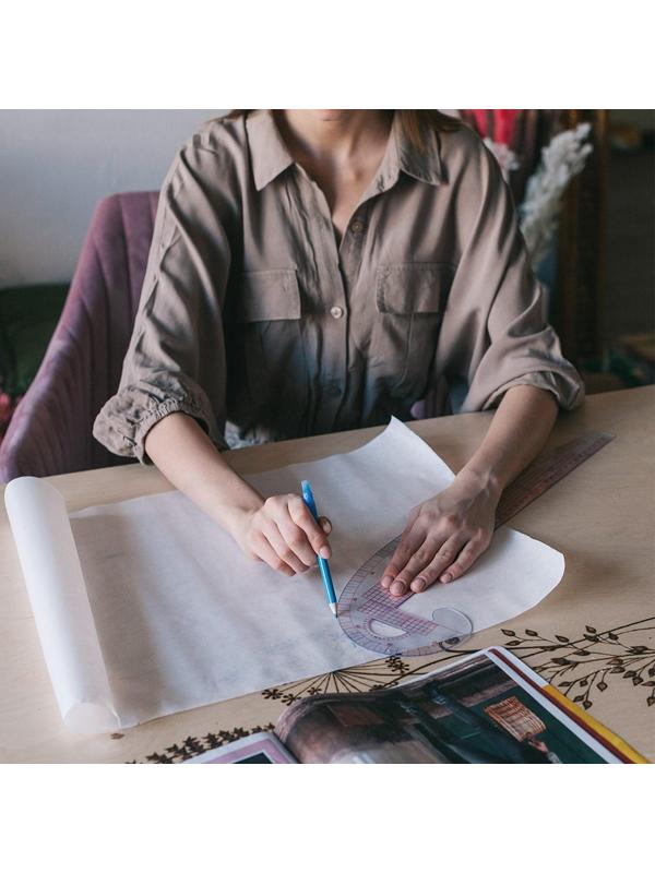 Лекало портновское метрическое «Бочок», с проймой, 47 × 12,5 см, толщина 0,5 мм, цвет прозрачный