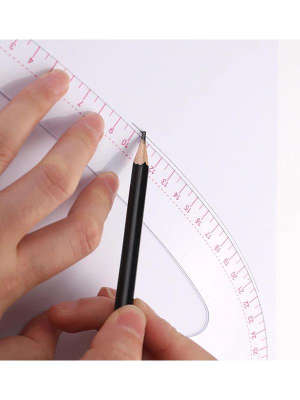 Лекало портновское метрическое «Бочок», с проймой, 47 × 12,5 см, толщина 0,5 мм, цвет прозрачный