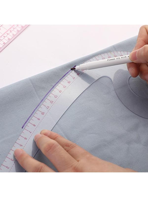 Лекало портновское метрическое «Бочок», с проймой, 47 × 12,5 см, толщина 0,5 мм, цвет прозрачный