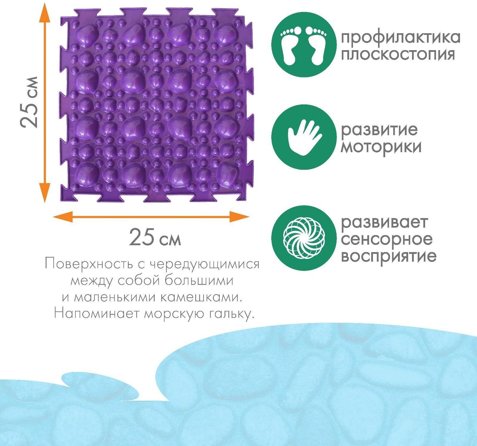 Модульный массажный коврик ОРТОДОН «Камни», мягкий, цвет МИКС