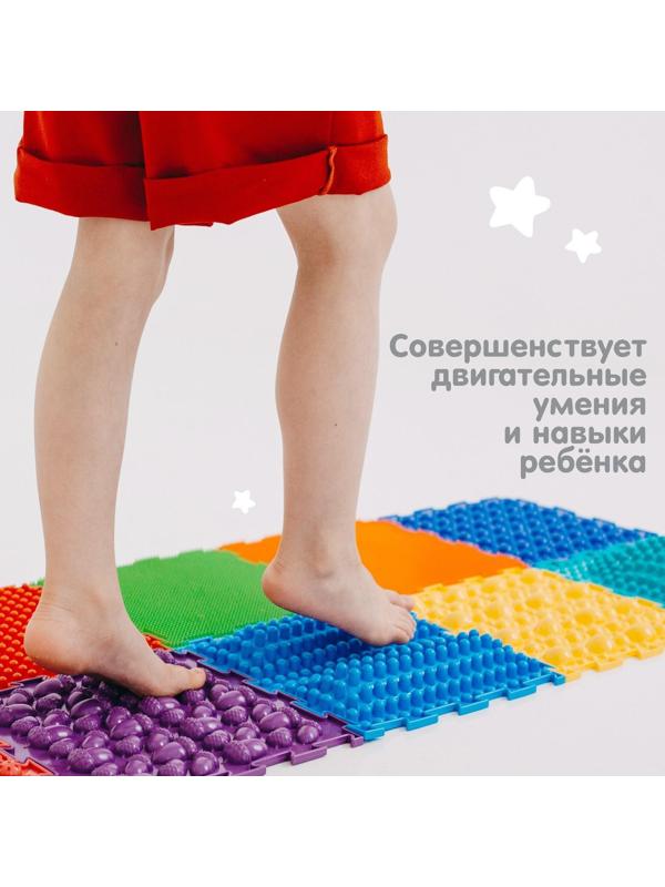 Модульный массажный коврик ОРТОДОН «Волна», жесткий, цвет МИКС