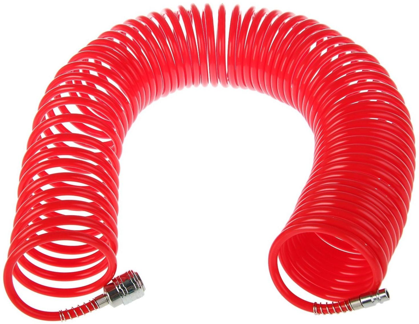 Шланг спиральный воздушный MATRIX, с быстросъемными соединениями, 1/4М, 15 м