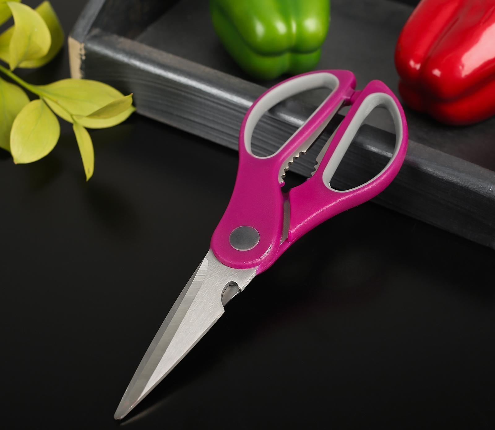 Ножницы кухонные Доляна «Генри», 23 см, цвет МИКС