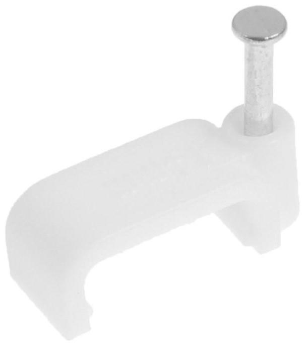 Скоба крепежная прямая ТУНДРА krep, 14 мм, в комплекте с гвоздем, в упаковке 30 шт.