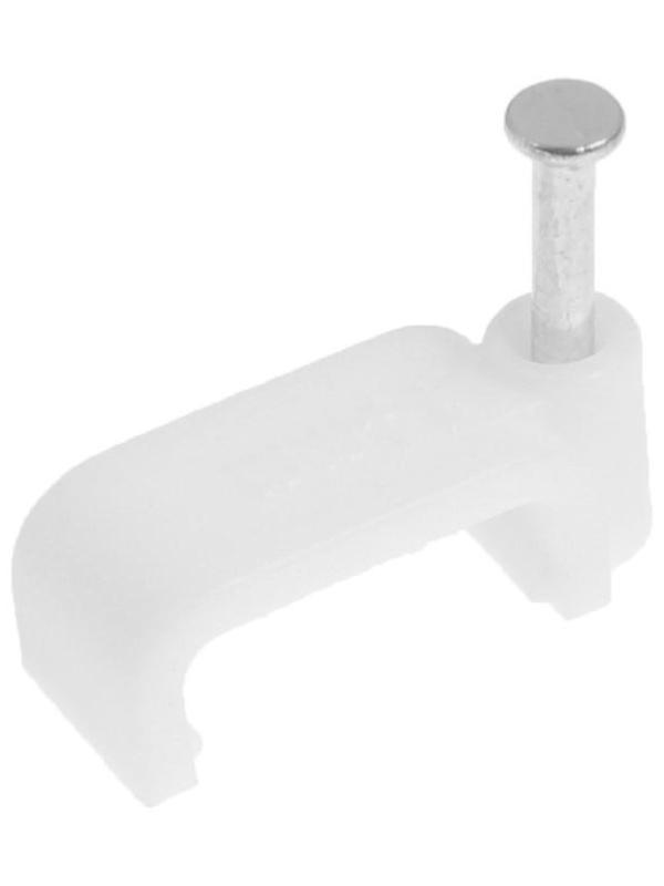 Скоба крепежная прямая ТУНДРА krep, 14 мм, в комплекте с гвоздем, в упаковке 30 шт.