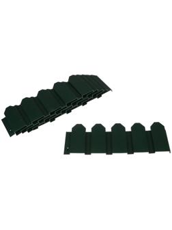 Ограждение декоративное, 18 × 300 см, 6 секций, пластик, зелёное, «Дачник»