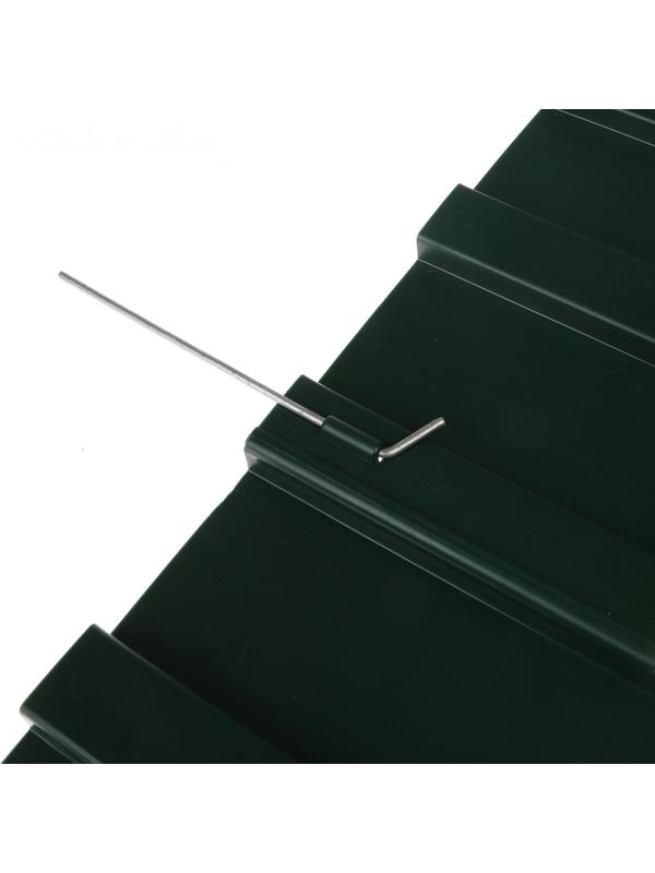 Ограждение декоративное, 18 × 300 см, 6 секций, пластик, зелёное, «Дачник»