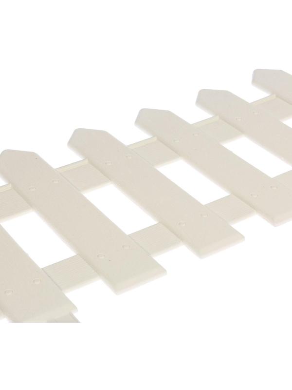 Ограждение декоративное, 30 × 196 см, 4 секции, пластик, белое, «Палисадник»