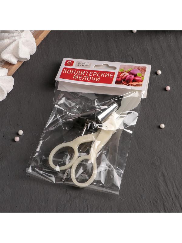 Набор кондитерский Доляна, 4 предмета: 2 насадки d=1,7 см, щипцы, гвоздь d=0,3/3,3 см