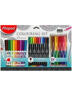 Набор для рисования Maped Color Peps 33 предмета: фломастеры, ручка капилярная, карандаши цветные двусторонние, точилка