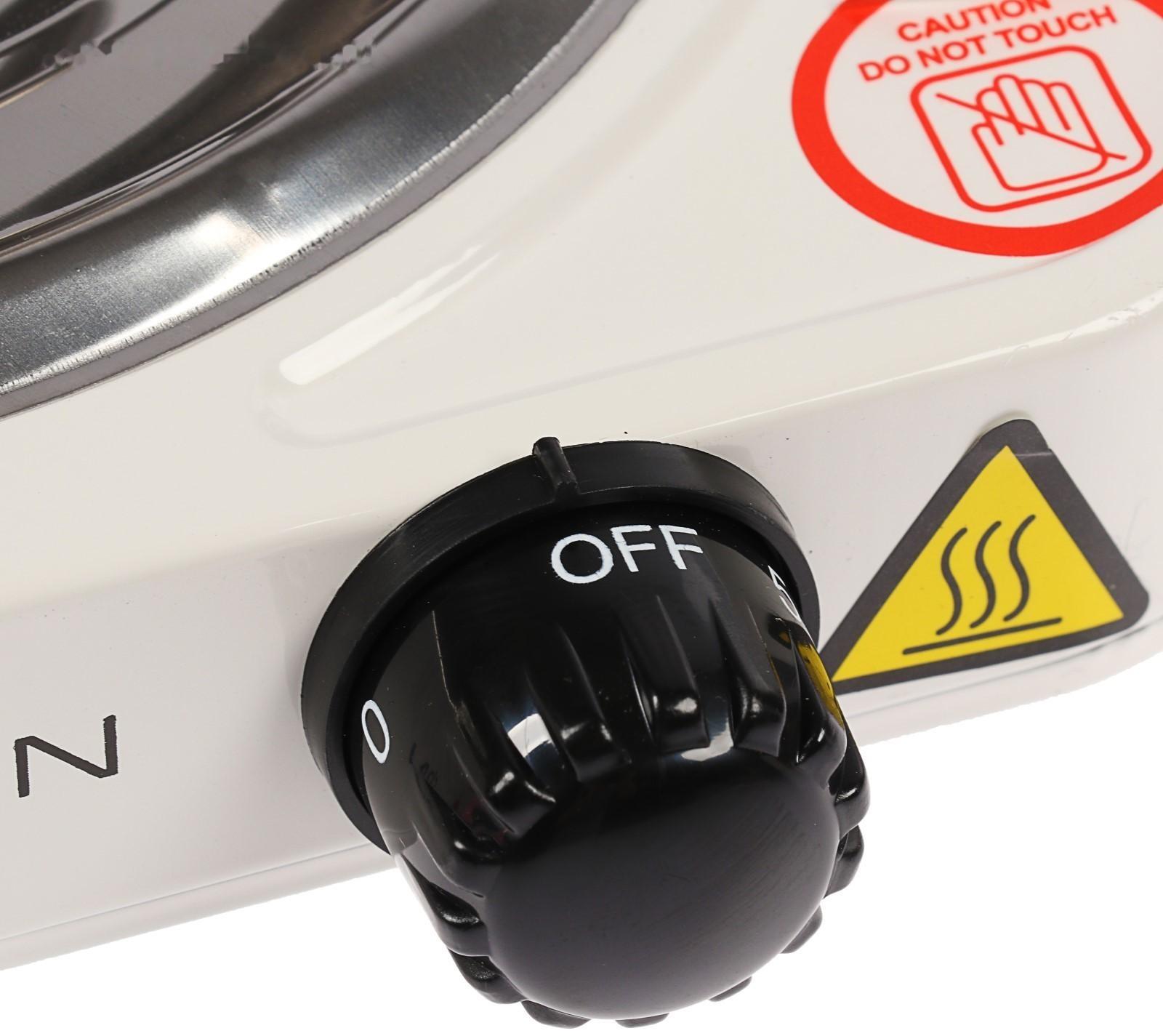 Плитка электрическая Luazon LHP-001, 1 конфорка, 1000 Вт, нагреватель спираль, белая