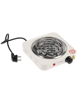 Плитка электрическая Luazon LHP-001, 1 конфорка, 1000 Вт, нагреватель спираль, белая