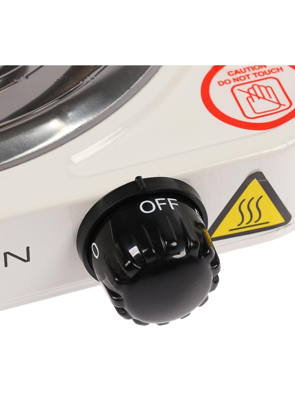 Плитка электрическая Luazon LHP-001, 1 конфорка, 1000 Вт, нагреватель спираль, белая