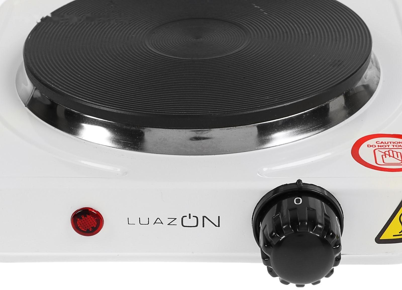Плитка электрическая Luazon LHP-002, 1 конфорка, 1000 Вт, нагреватель диск, белая