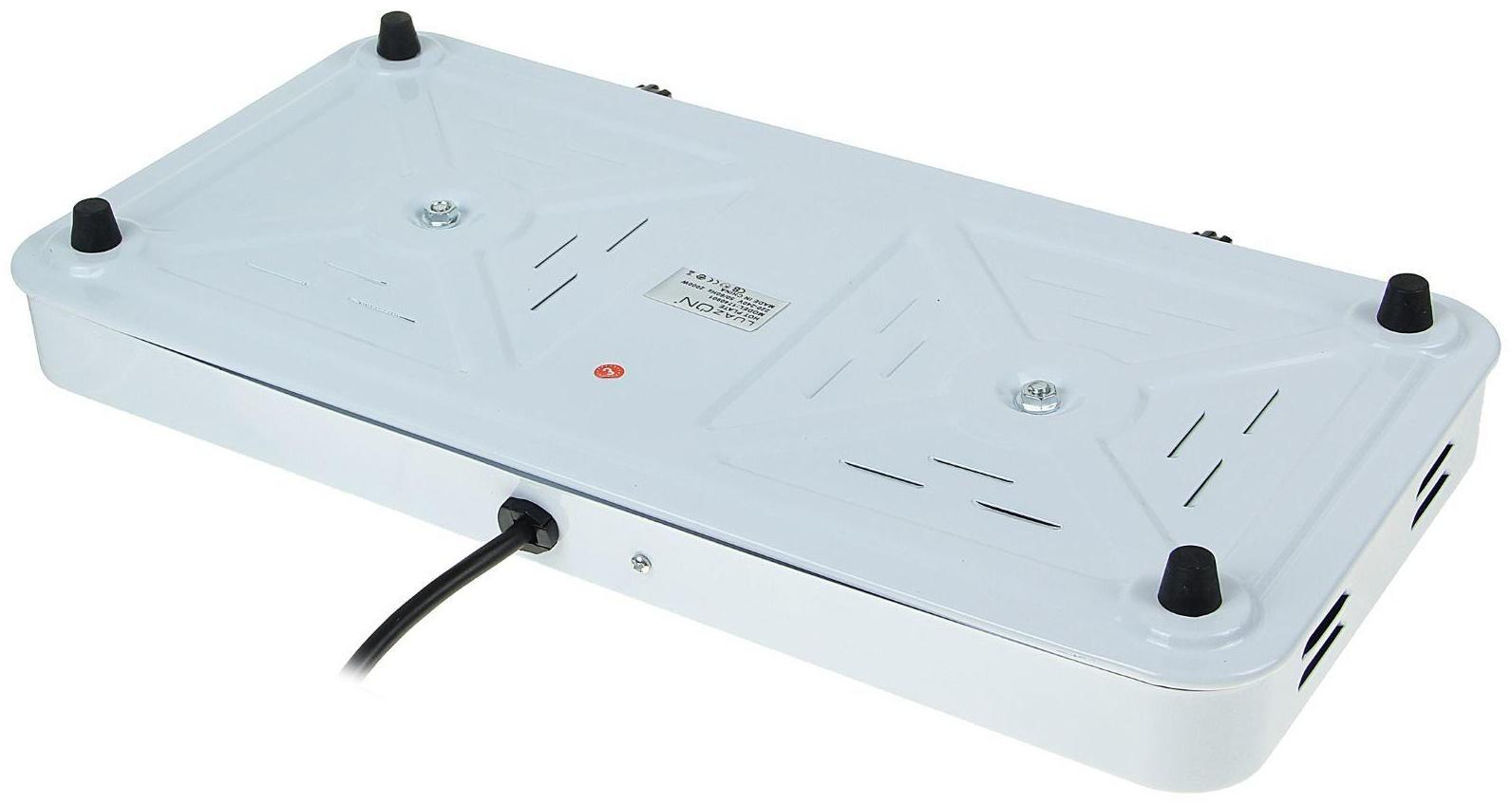 Плитка электрическая Luazon LHP-003, 2 конфорки, 2000 Вт, нагреватель спираль, белая