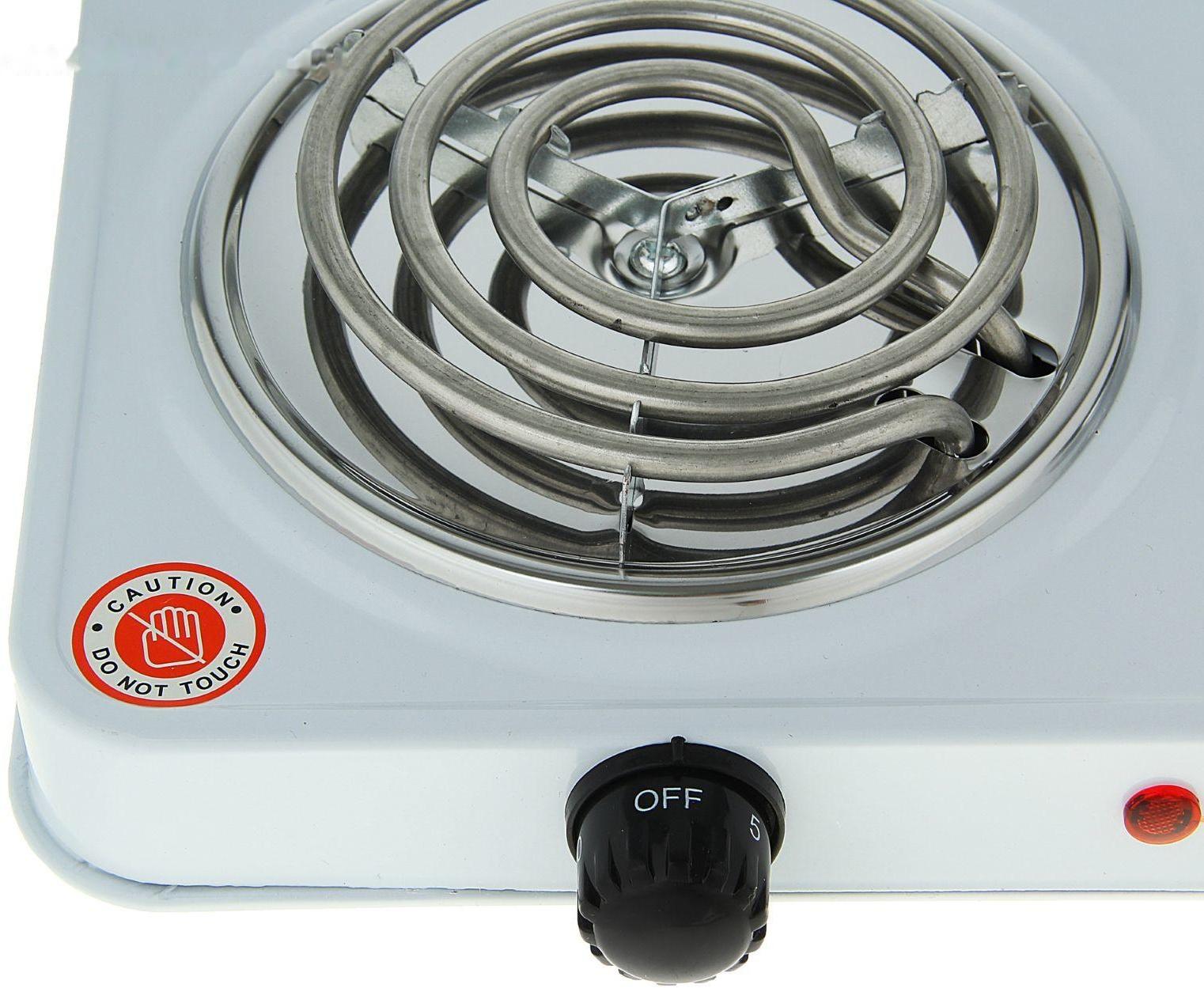 Плитка электрическая Luazon LHP-003, 2 конфорки, 2000 Вт, нагреватель спираль, белая