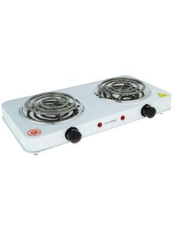 Плитка электрическая Luazon LHP-003, 2 конфорки, 2000 Вт, нагреватель спираль, белая