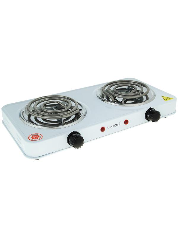 Плитка электрическая Luazon LHP-003, 2 конфорки, 2000 Вт, нагреватель спираль, белая