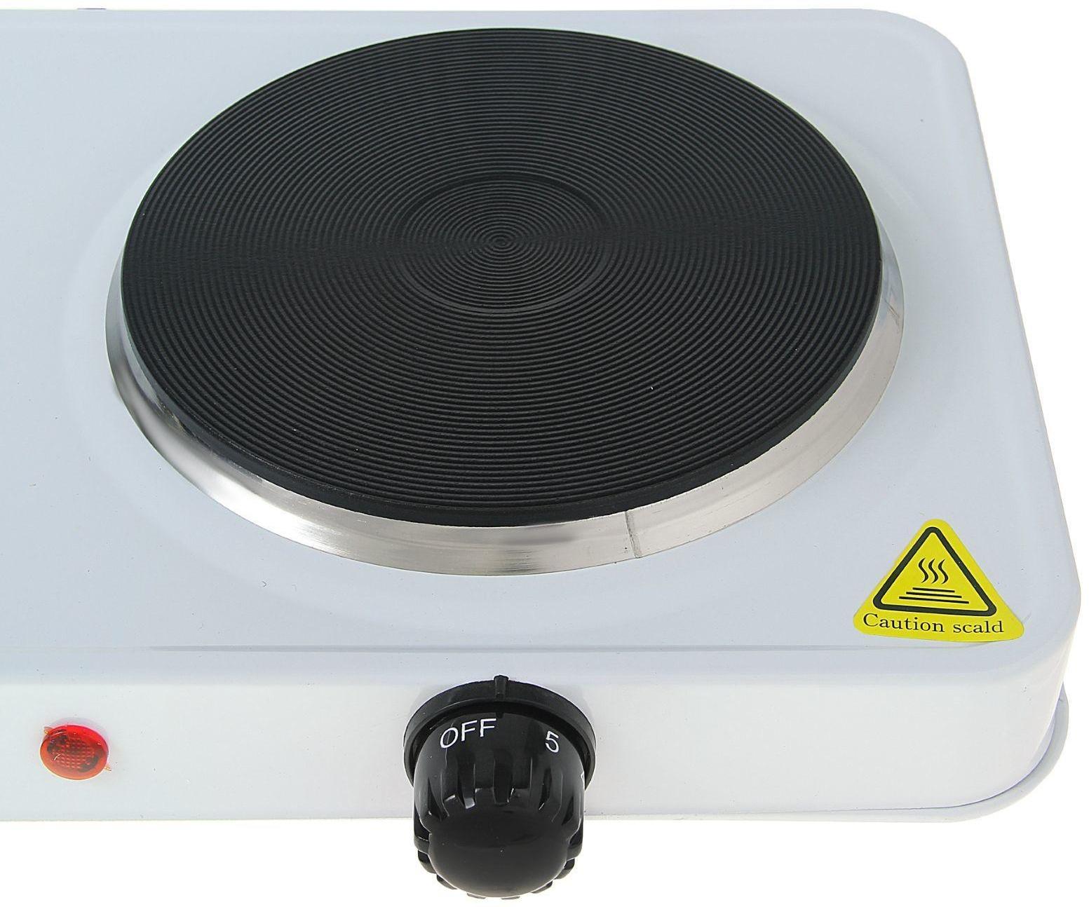 Плитка электрическая Luazon LHP-005, 2 конфорки, 2000 Вт, нагреватель диск, белая