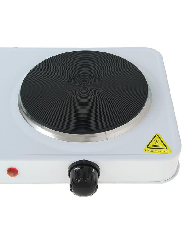 Плитка электрическая Luazon LHP-005, 2 конфорки, 2000 Вт, нагреватель диск, белая